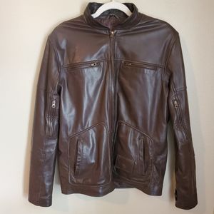 Cult Brown Leather Jacket Size M